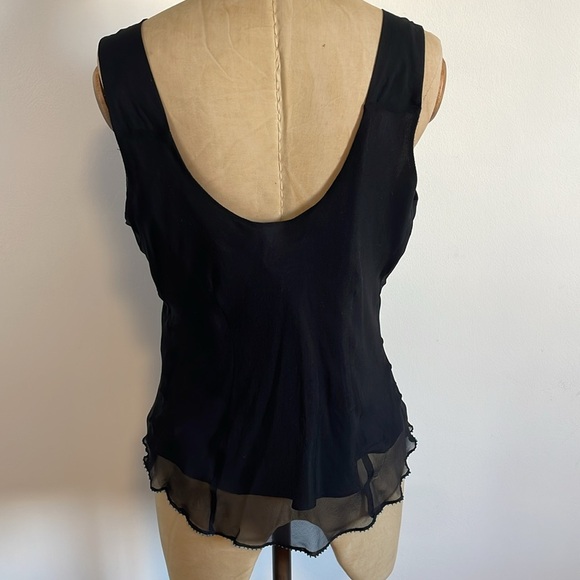 Y2K Whimsigoth Set Mix It 14 Black Midi Tank Sheer Floral Hip Hugger Fairycore - Picture 8 of 16